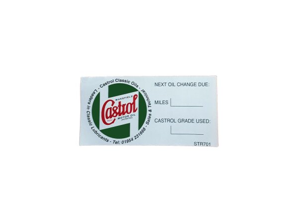 CASTROL Aufkleber "Classic" Ölwechsel, Maße (BxH): 83 x 45 mm