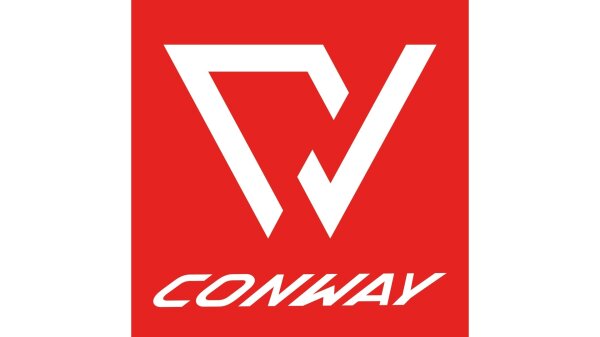 CONWAY Aufkleber "Logo Sticker" 9,8 x 9,8 cm, wett rot / weiß