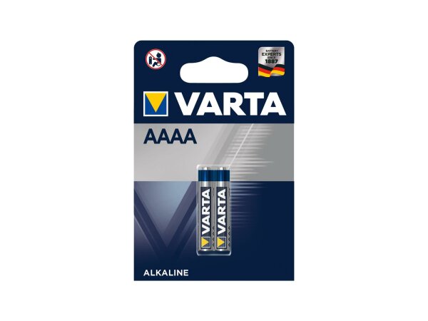 VARTA Batterie "Professional Electronics LR61 / AAAA (Mini) (1,5 V / 625 mAh), Ø 41,5 x 8,3 mm Höhe, 2er Blister