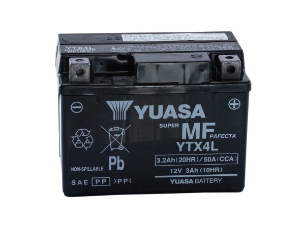 Batterie "YTX4L-BS" ETN: 503 014 003 Yuasa, MTF, wartungsfrei, versiegelt