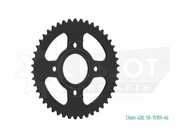 ESJOT Kettenrad "15109" 428, Stahl, schw 46 Zähne