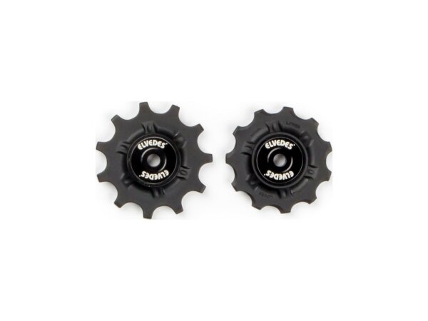 ELVEDES Schaltrollen-Set Mit Edelstahlku kompatibel mit Shimano 9-, 10-, 11-fach MTB + Road, SRAM X0, X9, X7 9-fach MTB (ab 2011), SRAM X0, X9, X7 10-fach MTB, SRAM Apex, Rival, Force 10-fach Road, Campagnolo 11-fach Road, 2x11 Zähne