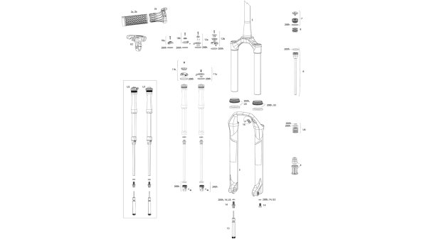 ROCKSHOX "SID (32 mm) Select / Select+ / Zugstufeneinstellknopf, 27,5"