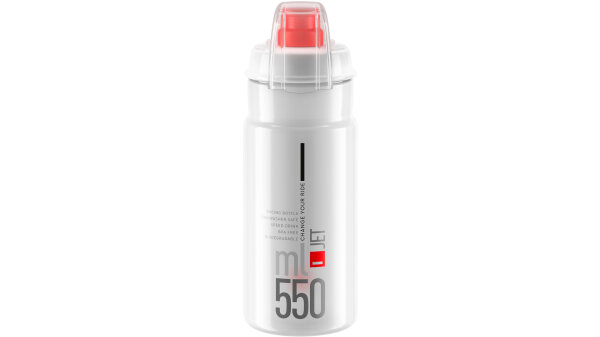 ELITE Trinkflasche "Jet Plus" SB-verpack 550 ml, klar / rot mit Schutzkappe