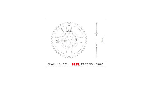 RK Kettenrad "4482" 520, Stahl, silber 30 Zähne