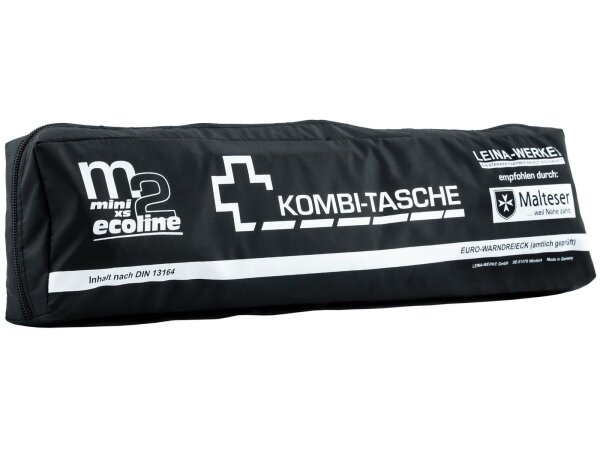 LEINA-WERKE Verbandkasten "Mini Kombitas "M2 XS ecoline" (PVC frei), 2-tlg., ohne Klett 1x Pannenwarndreieck "Euro-XS" 1x Kfz-Verbandstofffüllung DIN 13164 in Folientasche