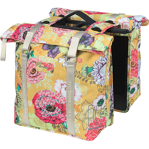 BASIL Doppeltasche "Bloom Field" Volumen: 35 l, Ma honey yellow, 