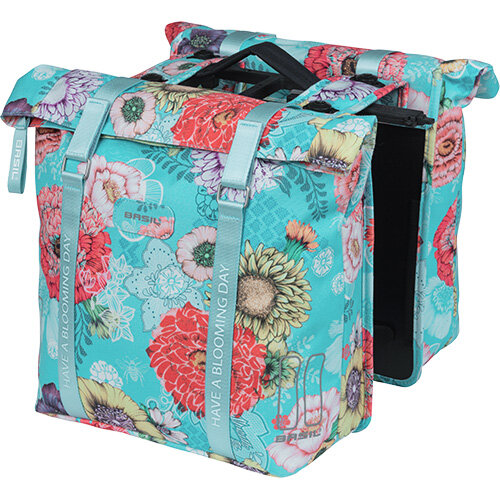 BASIL Doppeltasche "Bloom Field" Volumen: 35 l, Ma sky blue, mit 