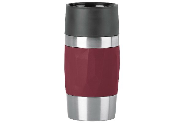 EMSA Isolierbecher Travel Mug Compact 0,3l Manschette weinrot