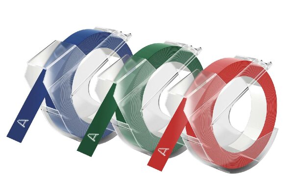 DYMO Prägeband  3er Pack  schwarz, rot, blau