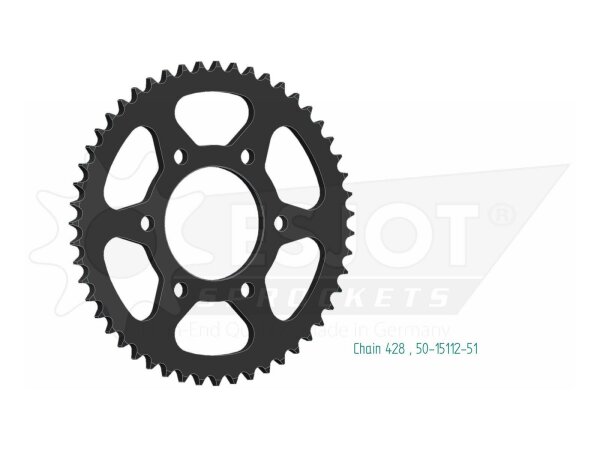 ESJOT Kettenrad "15112" 428, Stahl, schw 51 Zähne