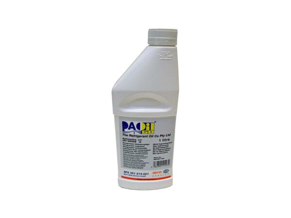 MAHLE Klimakompressoröl "PAO Öl" Vollsyn "PAO 68", 1000 ml Flasche (auch für Hybridfahrzeuge mit elektrischen Kompressoren und Kältemittel R1234yf geeignet)