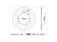 RK Kettenrad "3272" 428, Stahl, silber 56...