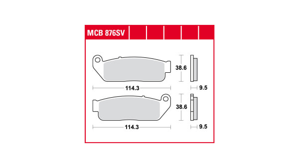 TRW Bremsbelag "MCB 876"  Typ SV, Sintermetall mit ABE