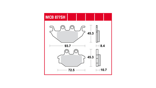 TRW Bremsbelag "MCB 877"  Typ SH, Sinter