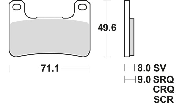 TRW Bremsbelag "MCB 752" Satz Typ TRQ Sintermetall Racing mit ECE-R90