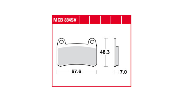 TRW Bremsbelag "MCB 884" Satz Typ SV, Sintermetall mit ABE