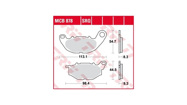 TRW Bremsbelag "MCB 878" Satz Typ TRQ Sintermetall Racing mit ECE-R90 