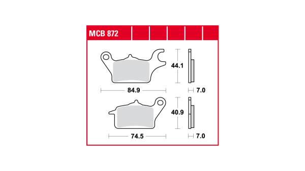 TRW Bremsbelag "MCB 872"  Typ Organisch Standard mit ABE