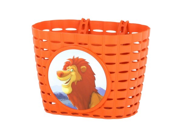 WIDEK Kinderkorb Mit Lasche zur Lenkerbe "Animals Kingdom", orange