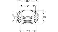 HERTH+BUSS Kabeldurchführung PVC, doppel Ø: 10 mm, Ø1: 12 mm, Ø2: 18 mm, H1: 4 mm, H2: 11 mm Abgabe per Stück, Preis per 100 Stück