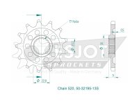 ESJOT Antriebsritzel "32195" 520, Stahl, 13...