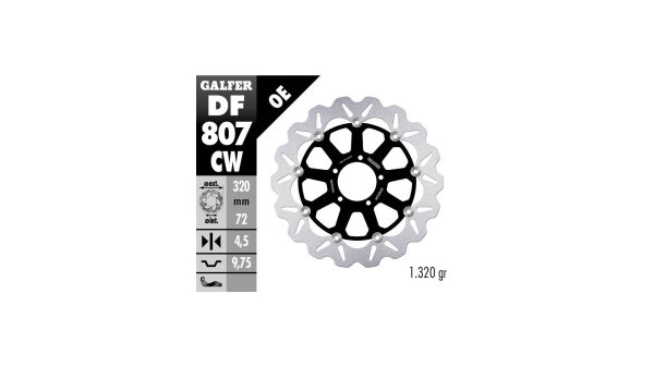 GALFER Wave Bremsscheibe "DF807" Typ CW- schwimmend, ABE