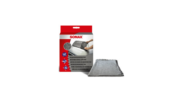 SONAX Microfaser "Trockentuch" Großforma "Plus", 80 x 50 cm Twisted Loop-Microfaser, grau / schwarz