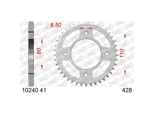 AFAM Kettenrad "10240" 428, Stahl 41 Zähne