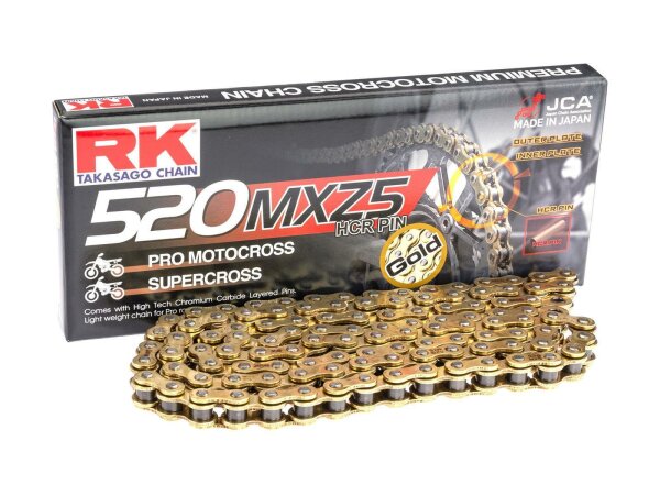 RK Kette "GB520MXZ5" 5/8 x 1/4, MX-Racin 120 Glieder, Clipschloss 