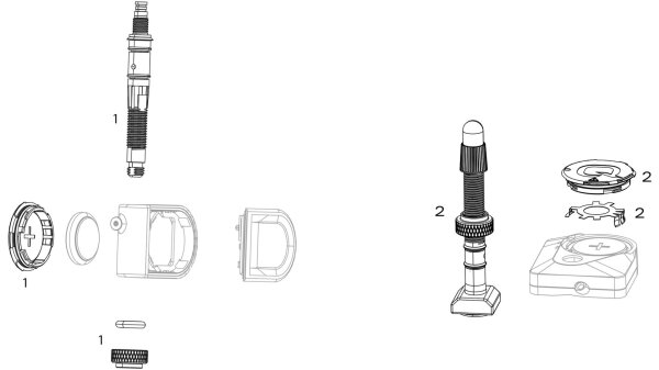 QUARQ Sclaverandventil Für Reifendruckpr inkl. Schutzgummi, für Syncros Silverton SL2, 21 mm, asymmetrisch