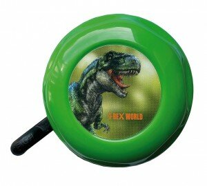 BIKE FASHION Kinderglocke SB-verpackt, S "T-Rex World", farblich sortiert blau und grün