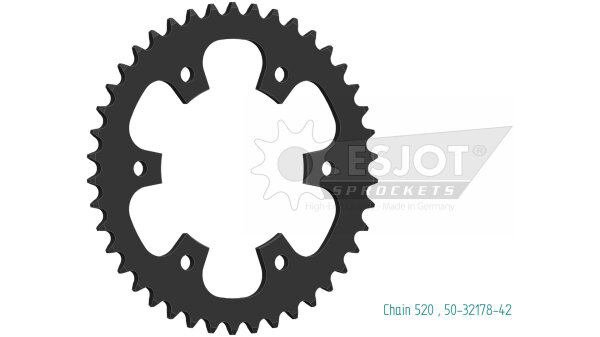 ESJOT Kettenrad "32178" 520, Stahl 42 Zähne