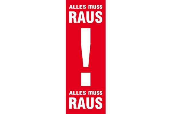 Plakat Alles muss raus Papier 48x138cm