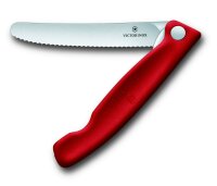 Swiss Classic, Picknick Messer, 11cm, Wellen, rot, B