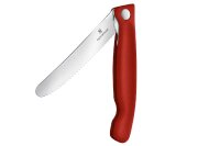 VICTORINOX Gemüsemesser Swiss Classic faltbar Wellenschliff rot Blister