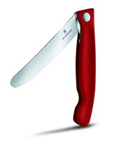 VICTORINOX Gemüsemesser Swiss Classic faltbar Wellenschliff rot Blister