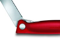 VICTORINOX Gemüsemesser Swiss Classic faltbar Wellenschliff rot Blister