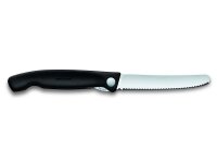 Swiss Classic, Picknick Messer, 11cm, Wellen, schwarz, B