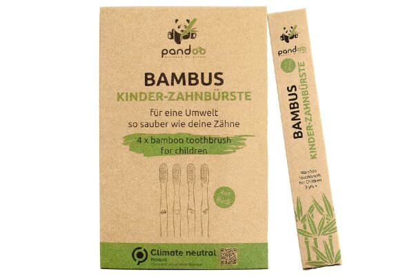 PANDOO Kinder-Zahnbürste 4er Pack