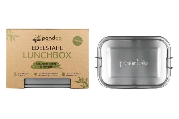 PANDOO Lunchbox Edelstahl 1200ml 20x14,5x6cm