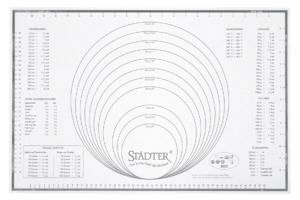 STÄDTER Silikon-Unterlage Maxi 60x40cm weiß