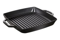 STAUB Grillpfanne mit 2 Griffen Gusseisen 28x28cm schwarz