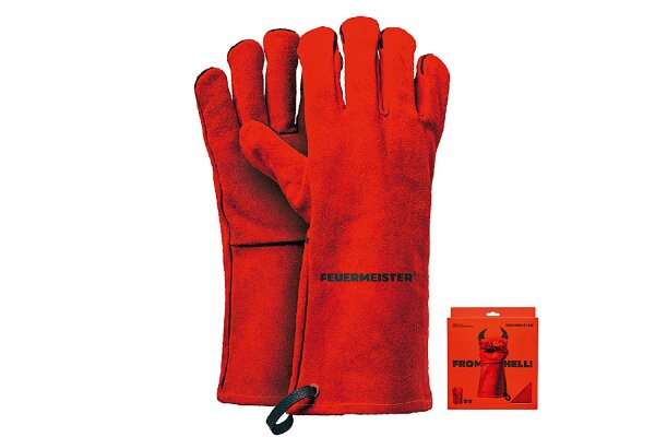 FEUERMEISTER® Grillhandschuh Leder Gr.10 rot 1Paar