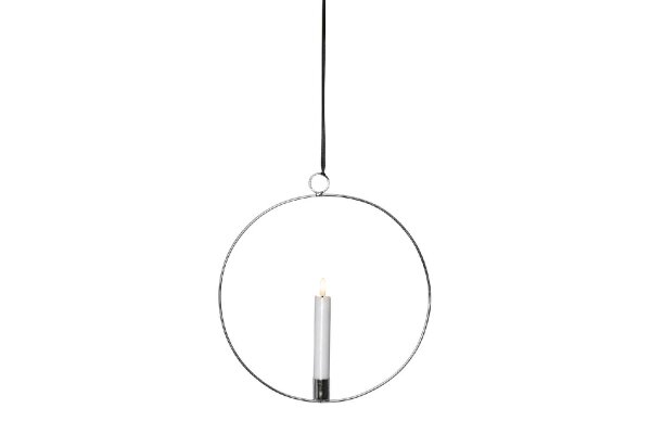 STAR TRADING LED Kerze Flamme mit Ring Ø28cm silber