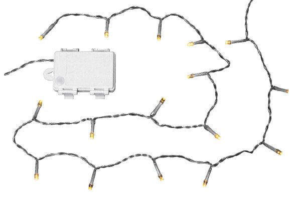 Lichterkette 96 LED warm-weiß und Timer für innen 7,6m transparent