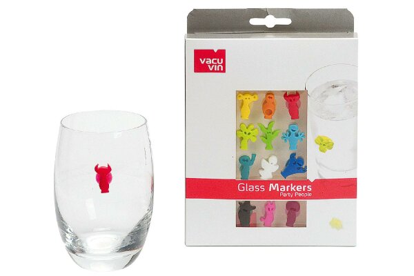 VACU VIN Glasmarker Set Party People 3cm 12Stück