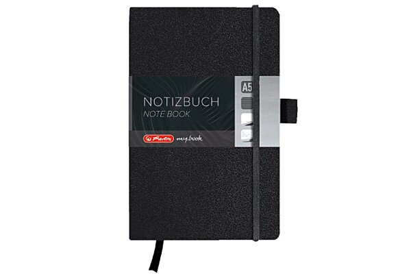 HERLITZ Notizbuch my.book Classic A5 96 Blatt liniert schwarz