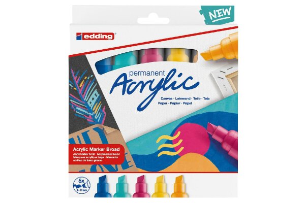 EDDING Acrylic Marker 5000 breit abstrakt 5Stück