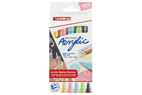 EDDING Acrylic Marker 5100 medium pastell 5Stück